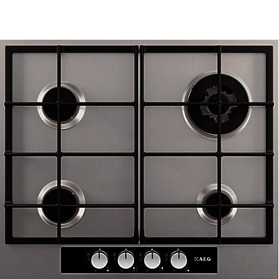 AEG HG654440SM Gas Hob, Stainless Steel